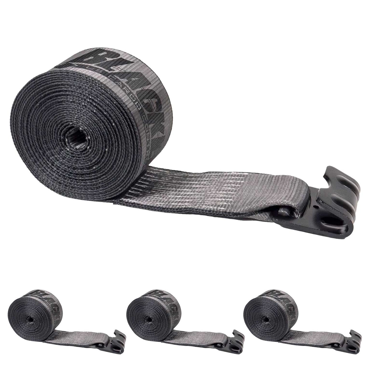 27' BlackLine 4" heavy-duty heavy duty blackline winch strap with flat hook