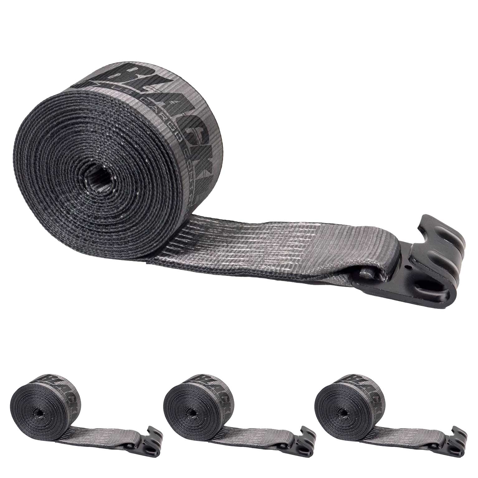 27' BlackLine 4" heavy-duty heavy duty blackline winch strap with flat hook
