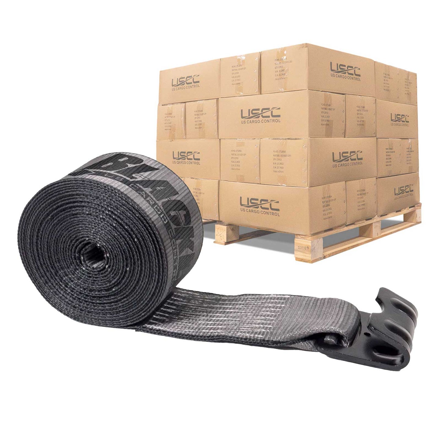 27' BlackLine 4" heavy-duty heavy duty blackline winch strap with flat hook