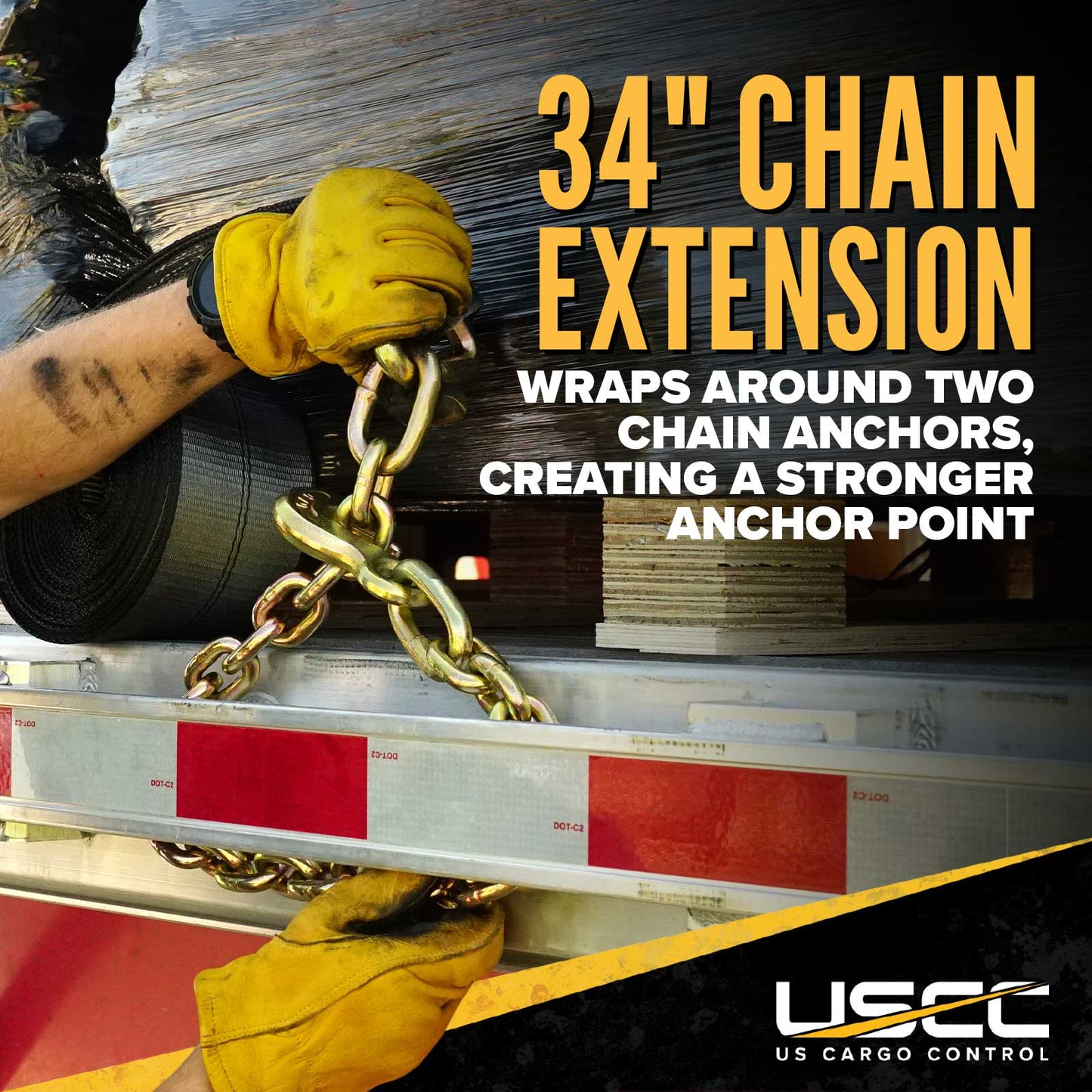 BlackLine 4" x 37' Winch Strap with 34" Chain Extension