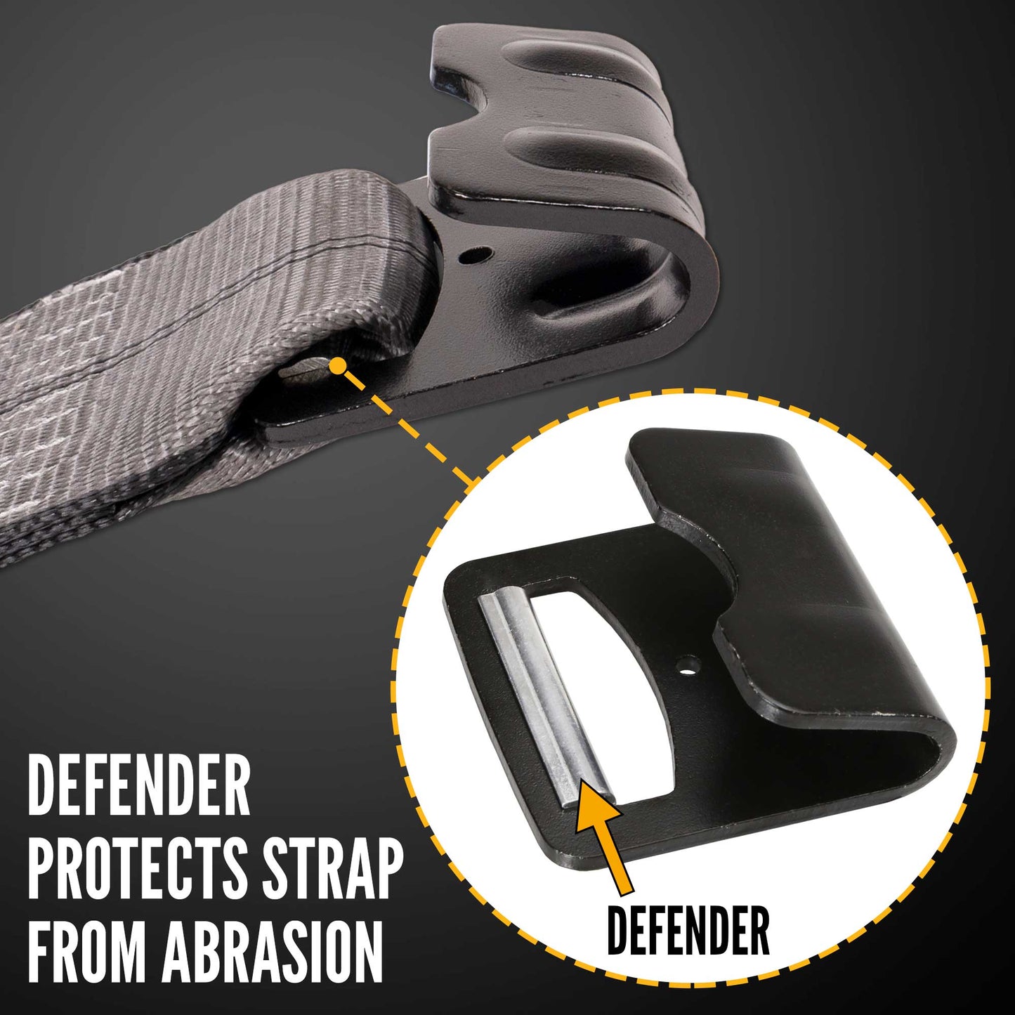 BlackLine 4" winch strap flat hook defender