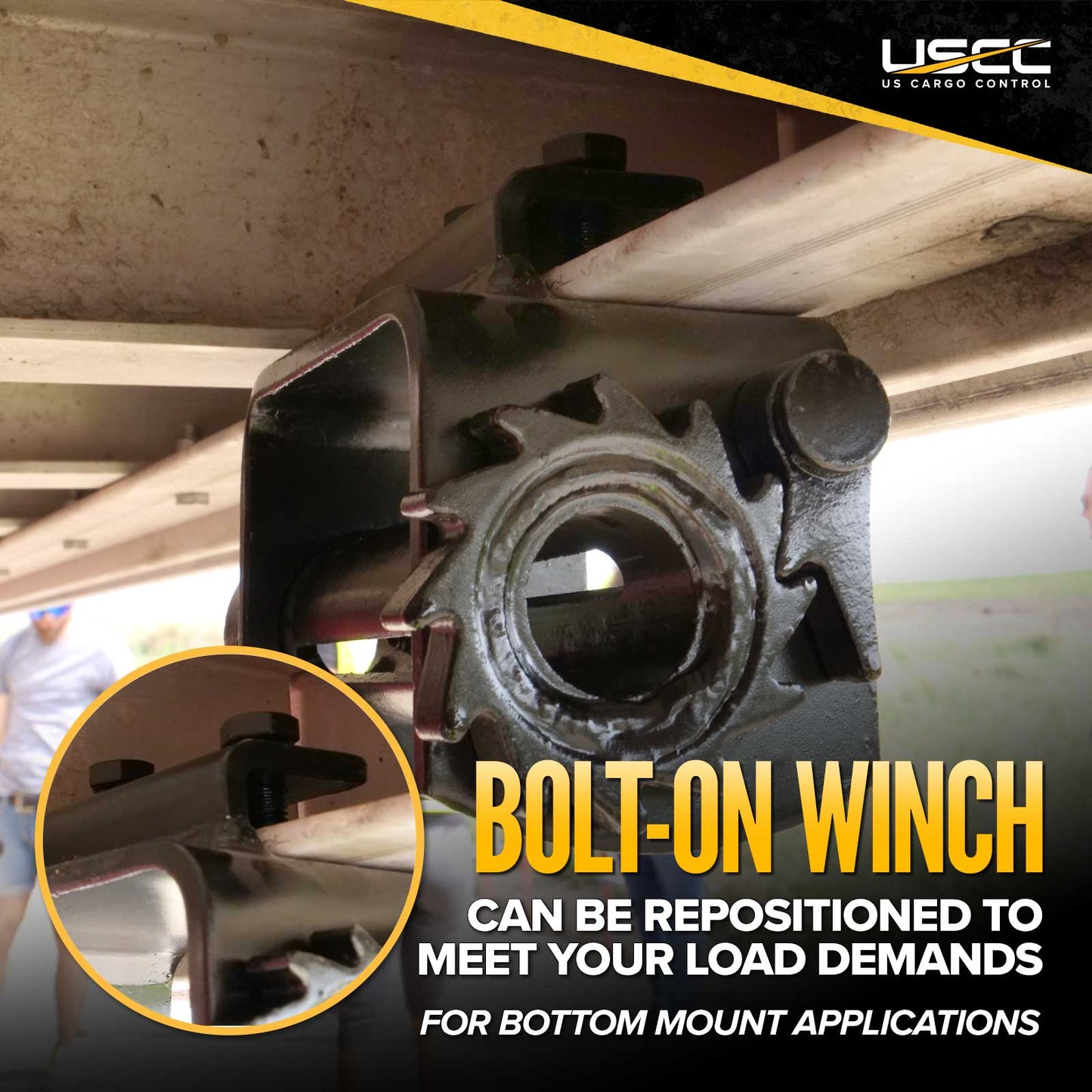 4" Low Profile Bolt-On Flatbed Winch