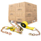 4" x 20' Ratchet Strap with 18" Chain Extensions | Yellow | 90-Pack (Pallet)