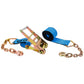 50' 4" heavy-duty blue chain extension ratchet strap