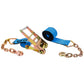 20' 4" heavy-duty blue chain extension ratchet strap
