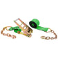30' 4" heavy-duty green chain extension ratchet strap