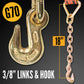 18" grade 70 chain end with 3/8" grab hook