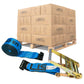 4" x 30' Ratchet Strap with Flat Hooks | Blue | 90-Pack (Pallet)