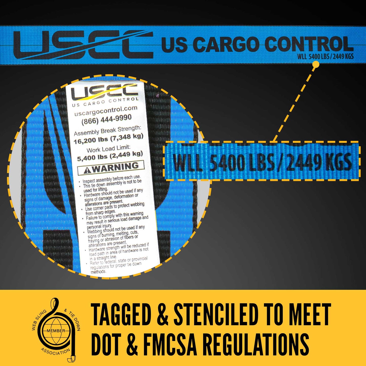 4" x 40' Ratchet Strap with Flat Hooks | Blue | 90-Pack (Pallet)