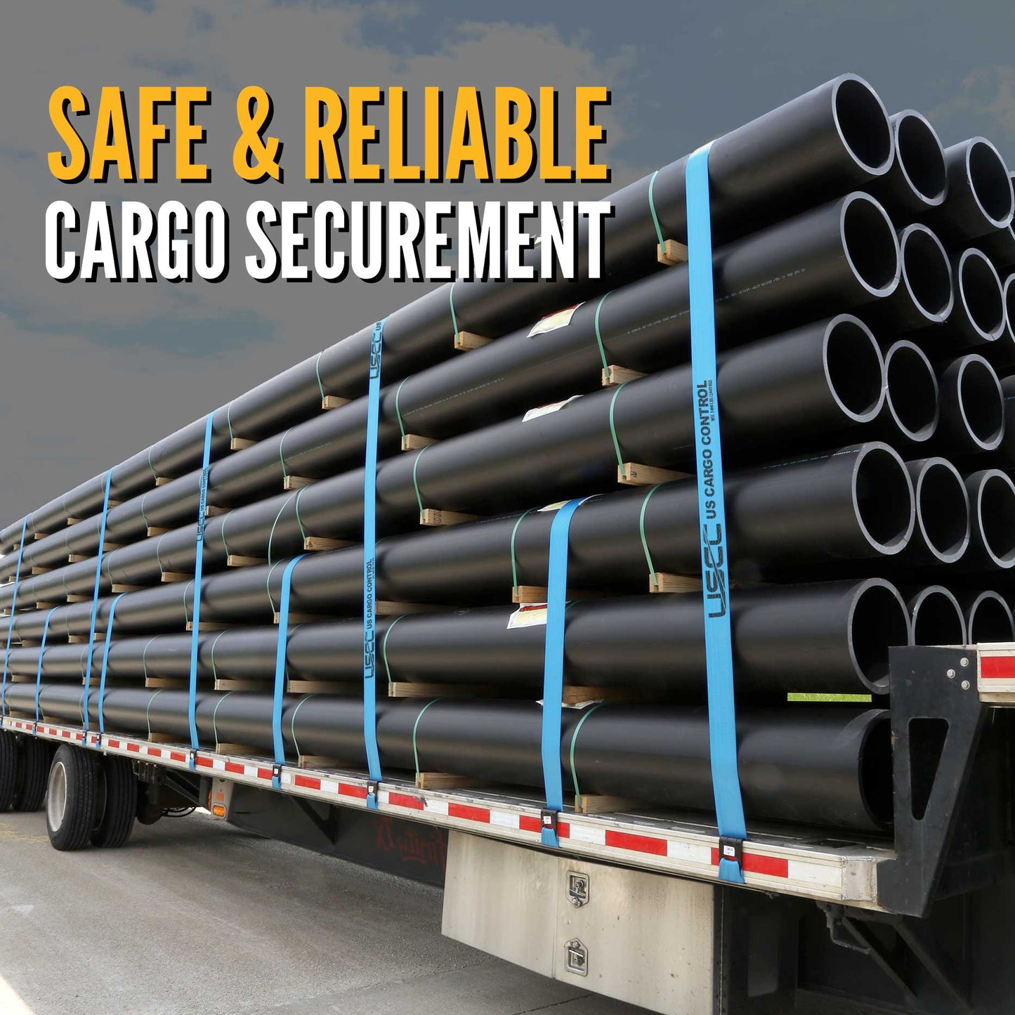 4" x 40' Ratchet Strap with Flat Hooks | Blue | 2-Pack