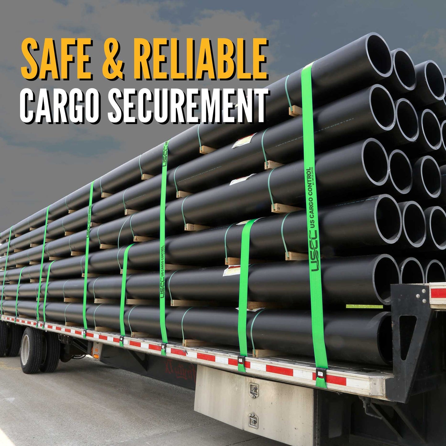 4" x 30' Ratchet Strap with Flat Hooks | Green | 2-Pack