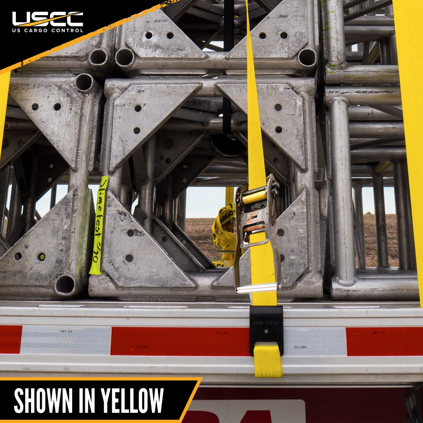 4" x 20' Ratchet Strap with Flat Hooks | Yellow | 90-Pack (Pallet)