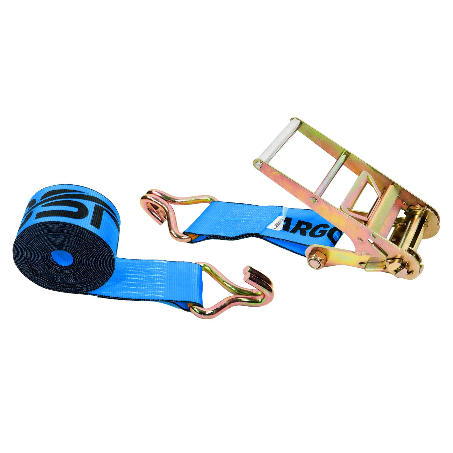 27' 4" heavy-duty blue wire hook ratchet strap