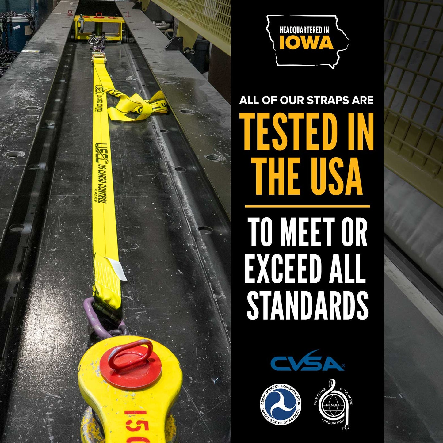20' heavy duty ratchet straps tested in the USA