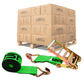 4" x 30' Ratchet Strap with Wire Hooks | Green | 90-Pack (Pallet)