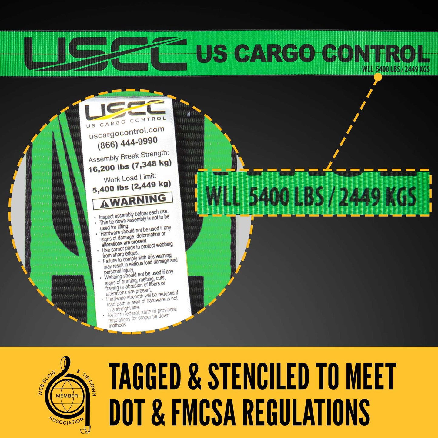 4" x 30' Ratchet Strap with Wire Hooks | Green | 2-Pack