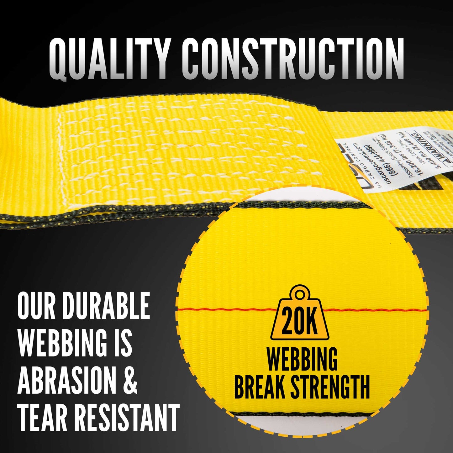 4" x 27' Ratchet Strap with Wire Hooks | Yellow | 4-Pack