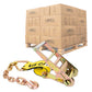 4" x 11" Ratchet Strap Fixed End - Ratchet / Chain Extension | Yellow | 100-Pack (Pallet)