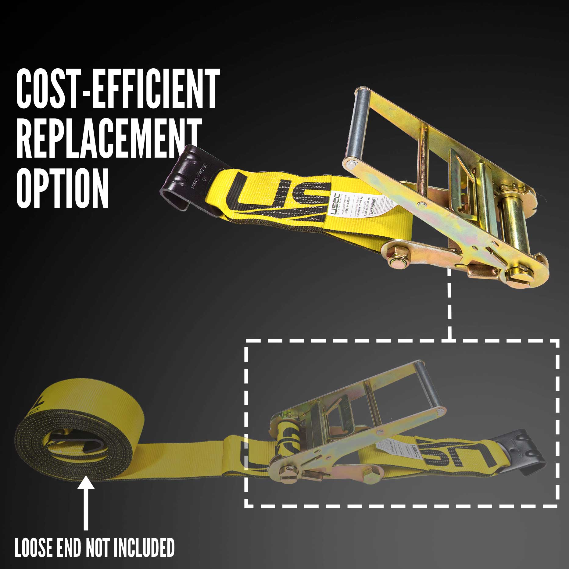 11" cost-efficient ratchet strap replacement option