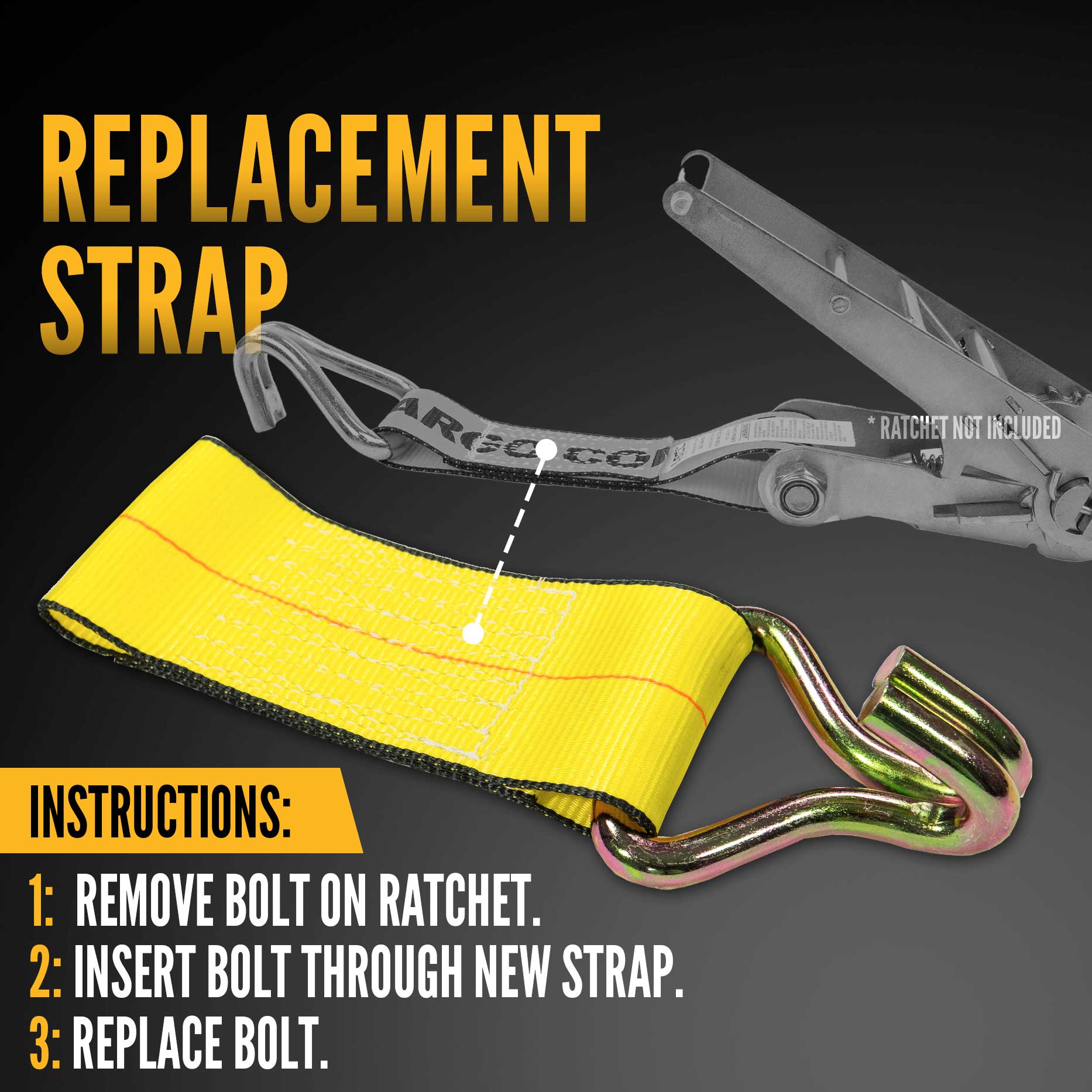 11" cost-efficient ratchet strap replacement option