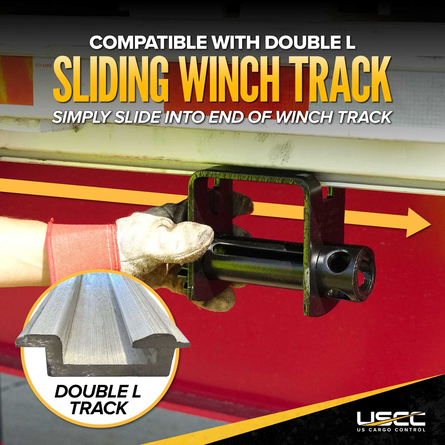 4" Standard Sliding Double L Track Flatbed Winch