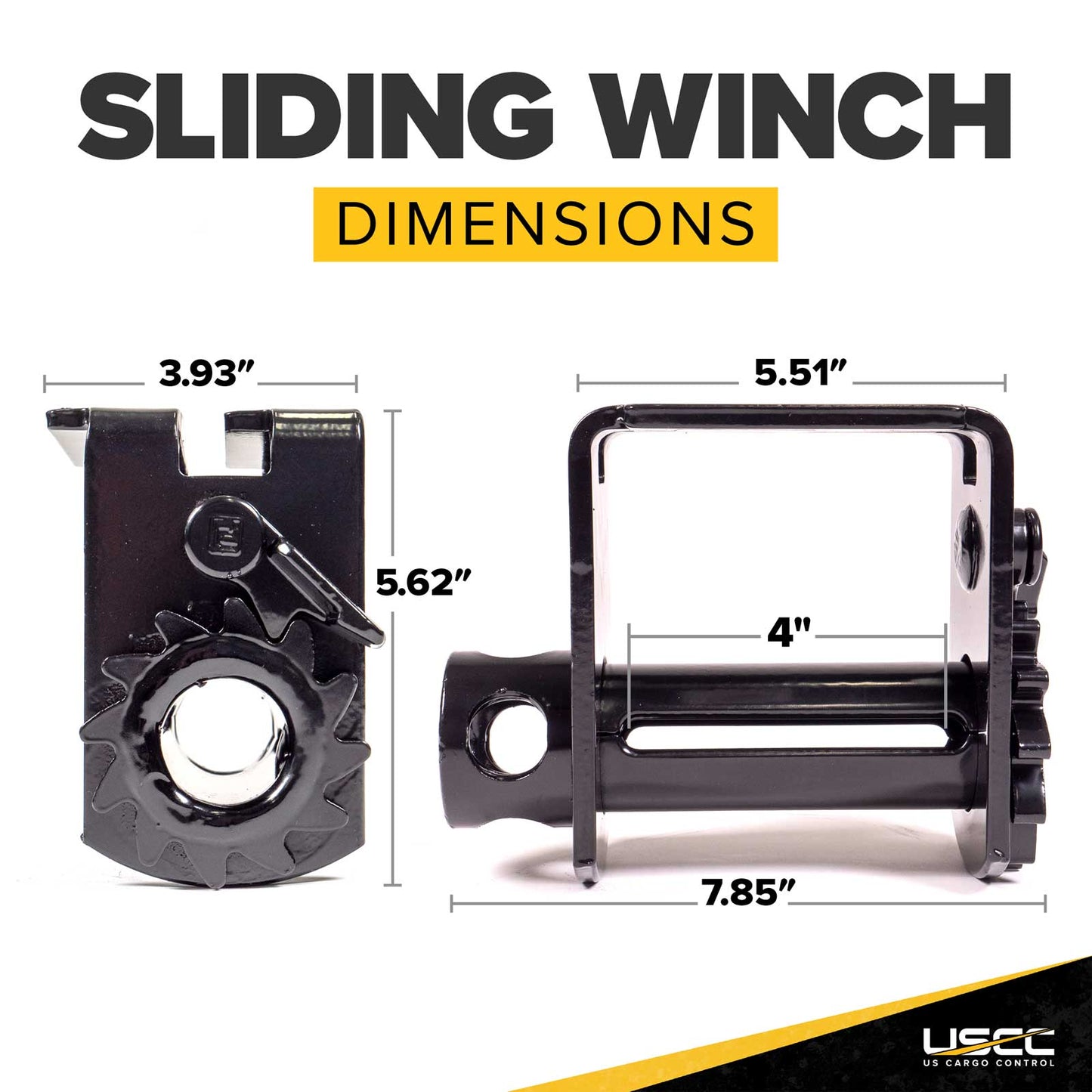 4" Standard Sliding Double L Track Flatbed Winch