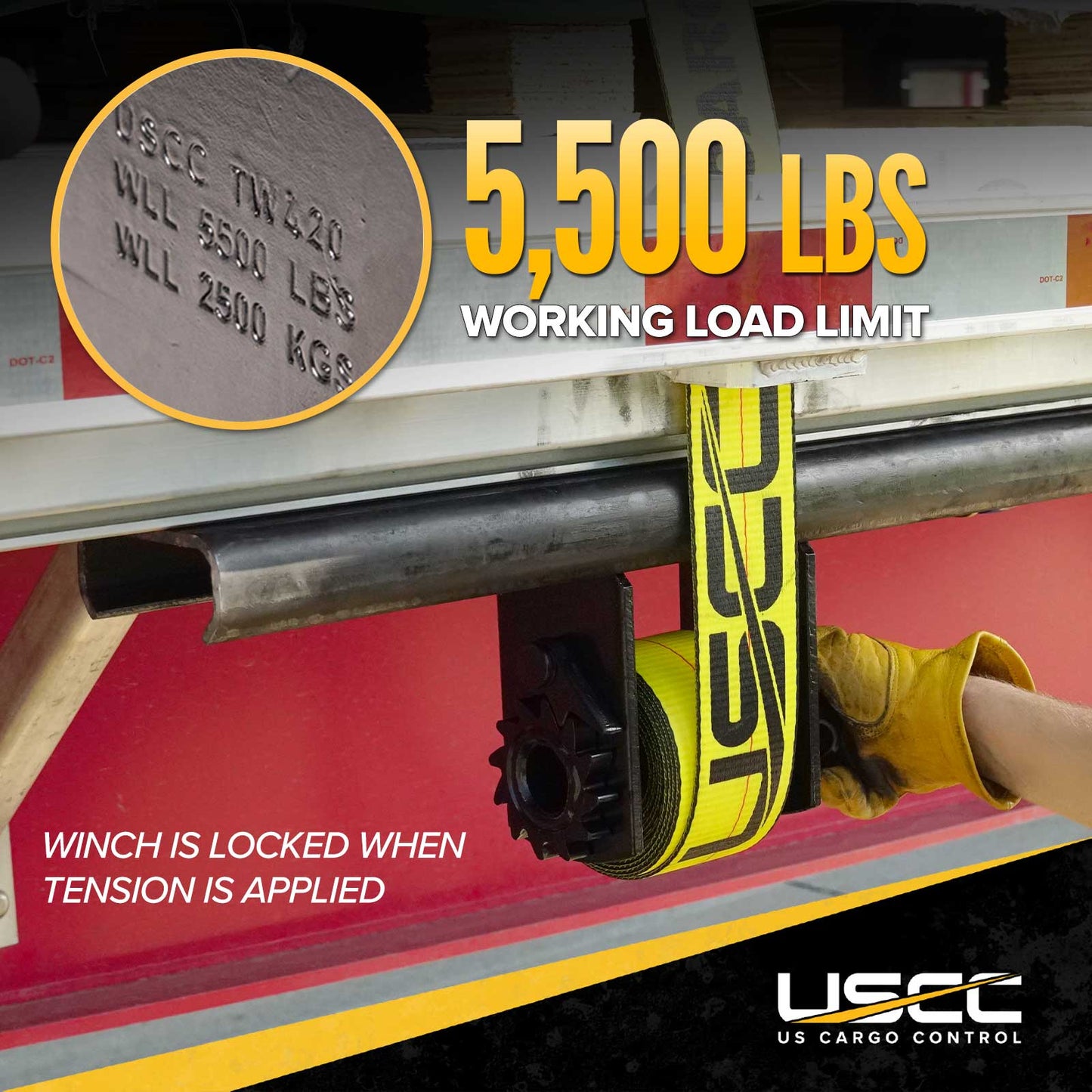 4" Standard Sliding C Track Flatbed Winch | 5-Pack