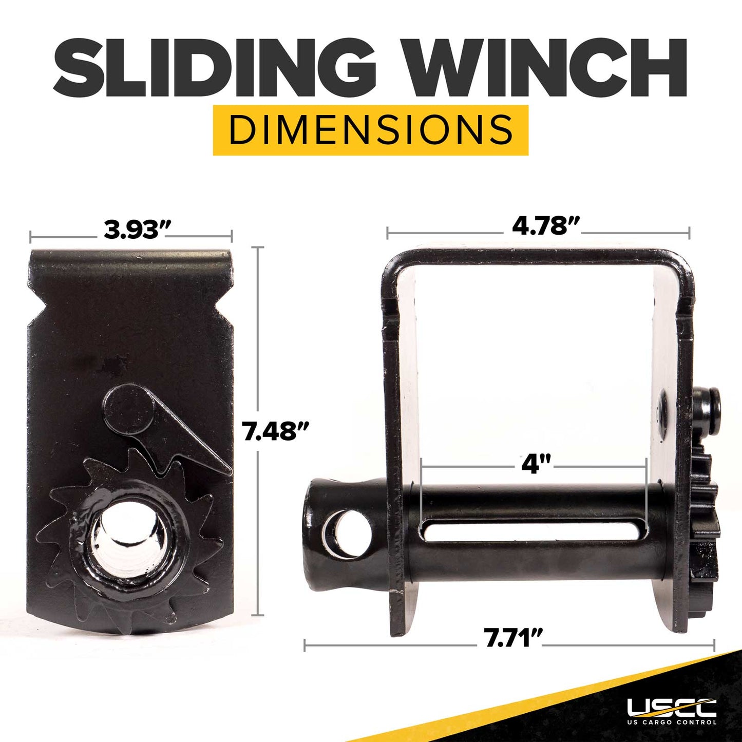 4" Standard Sliding C Track Flatbed Winch | 5-Pack
