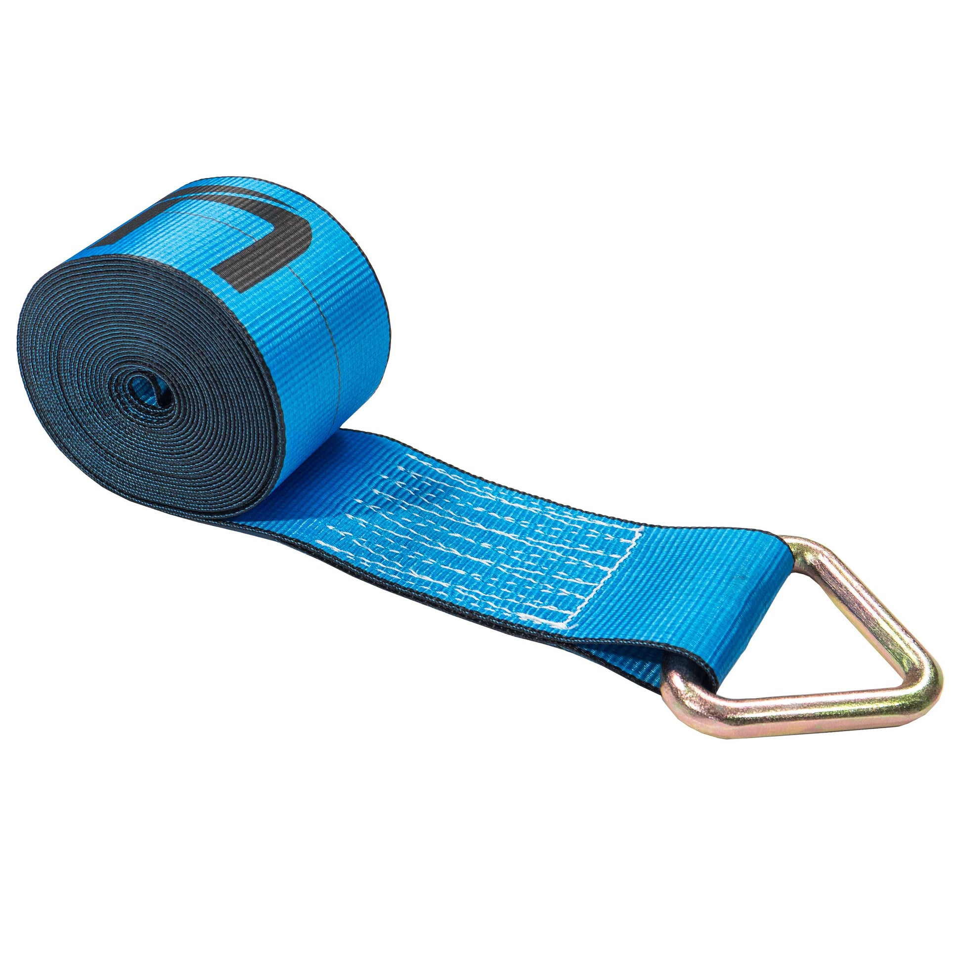 30' 4" heavy-duty blue D ring winch strap