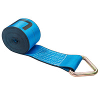 30' 4" heavy-duty blue D ring winch strap