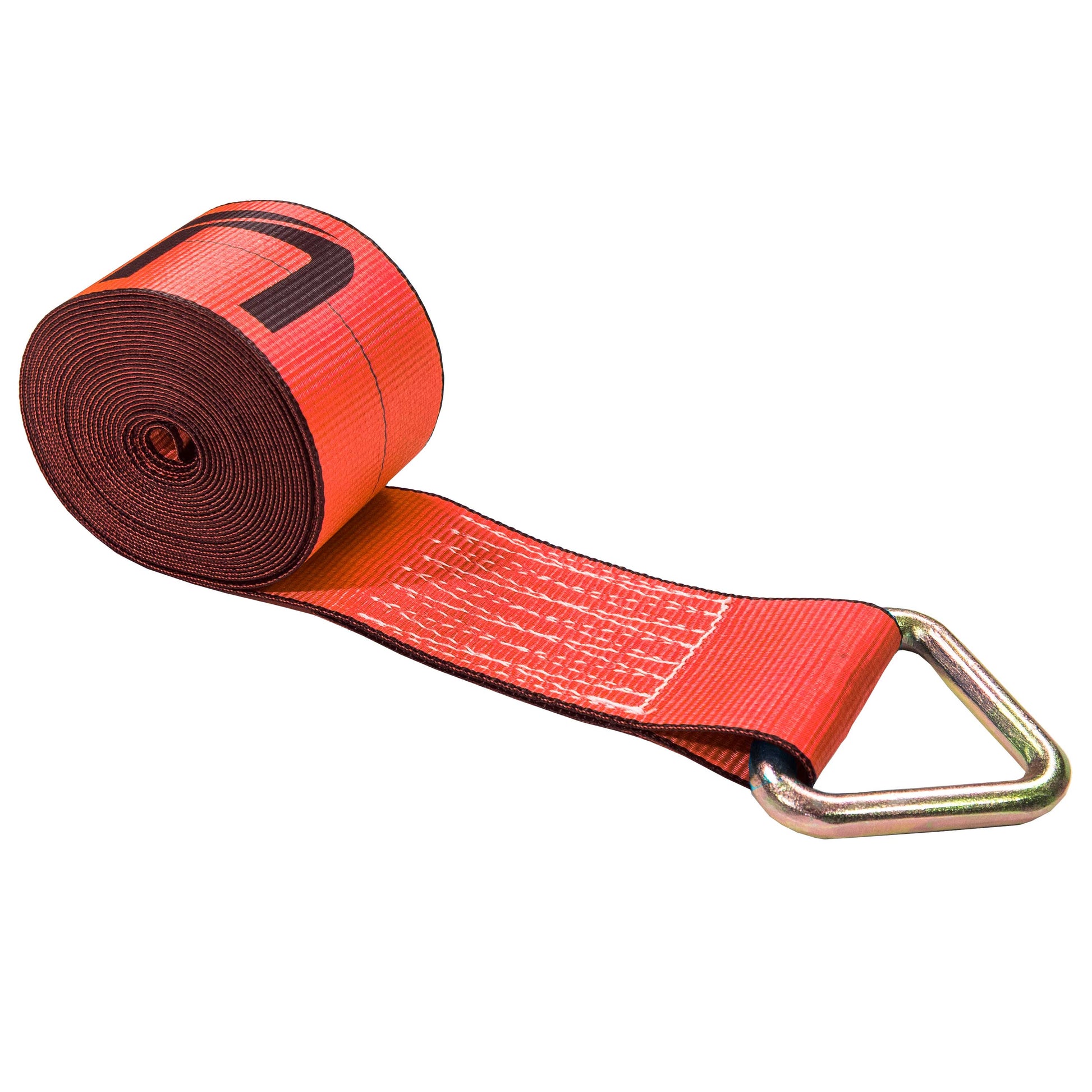 30' 4" heavy-duty red D ring winch strap