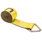 27' 4" heavy-duty yellow D ring winch strap