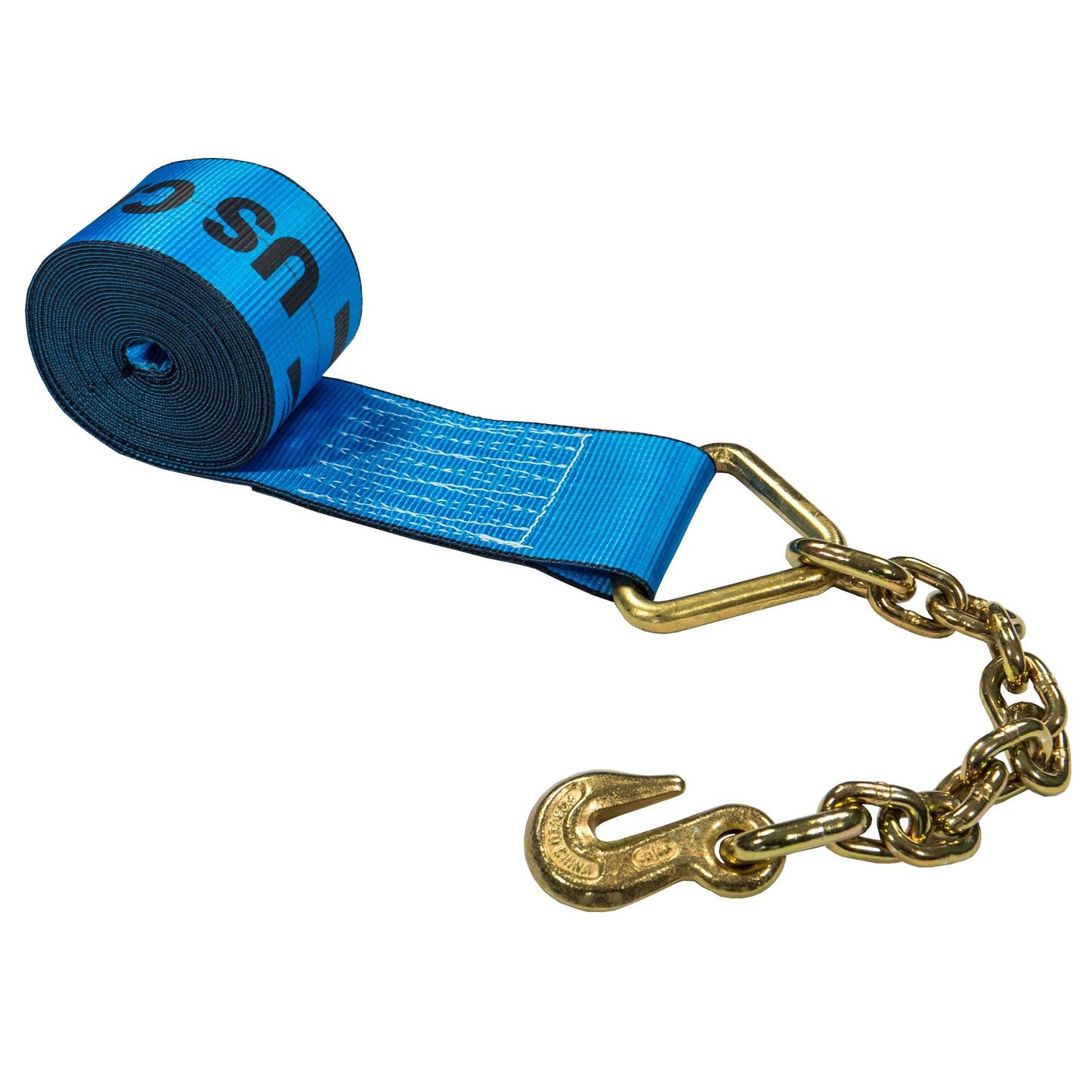 40' 4" heavy-duty blue chain extension winch strap
