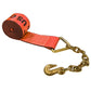 30' 4" heavy-duty red chain extension winch strap
