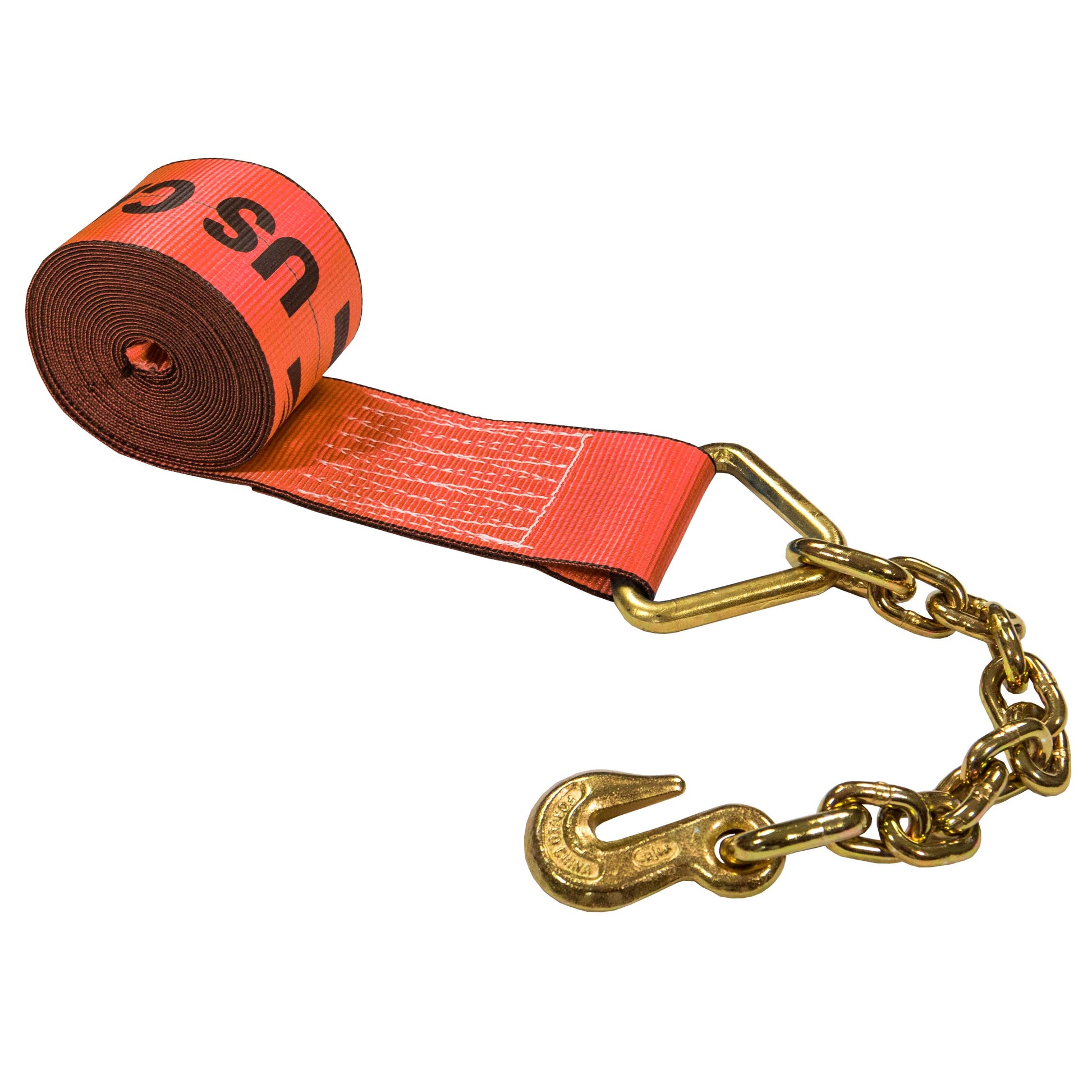 27' 4" heavy-duty red chain extension winch strap