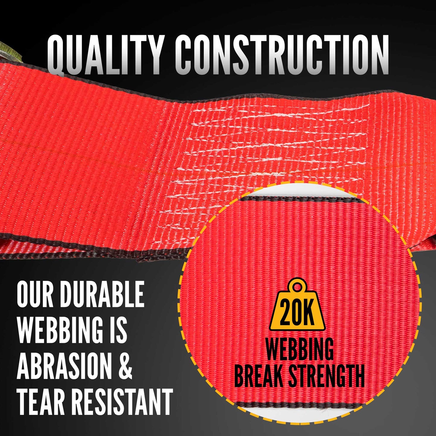 40' heavy duty 4" winch strap webbing quality