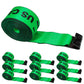 30' 4" heavy-duty green flat hook winch strap 10 pack