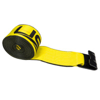 27' 4" heavy-duty yellow flat hook winch strap
