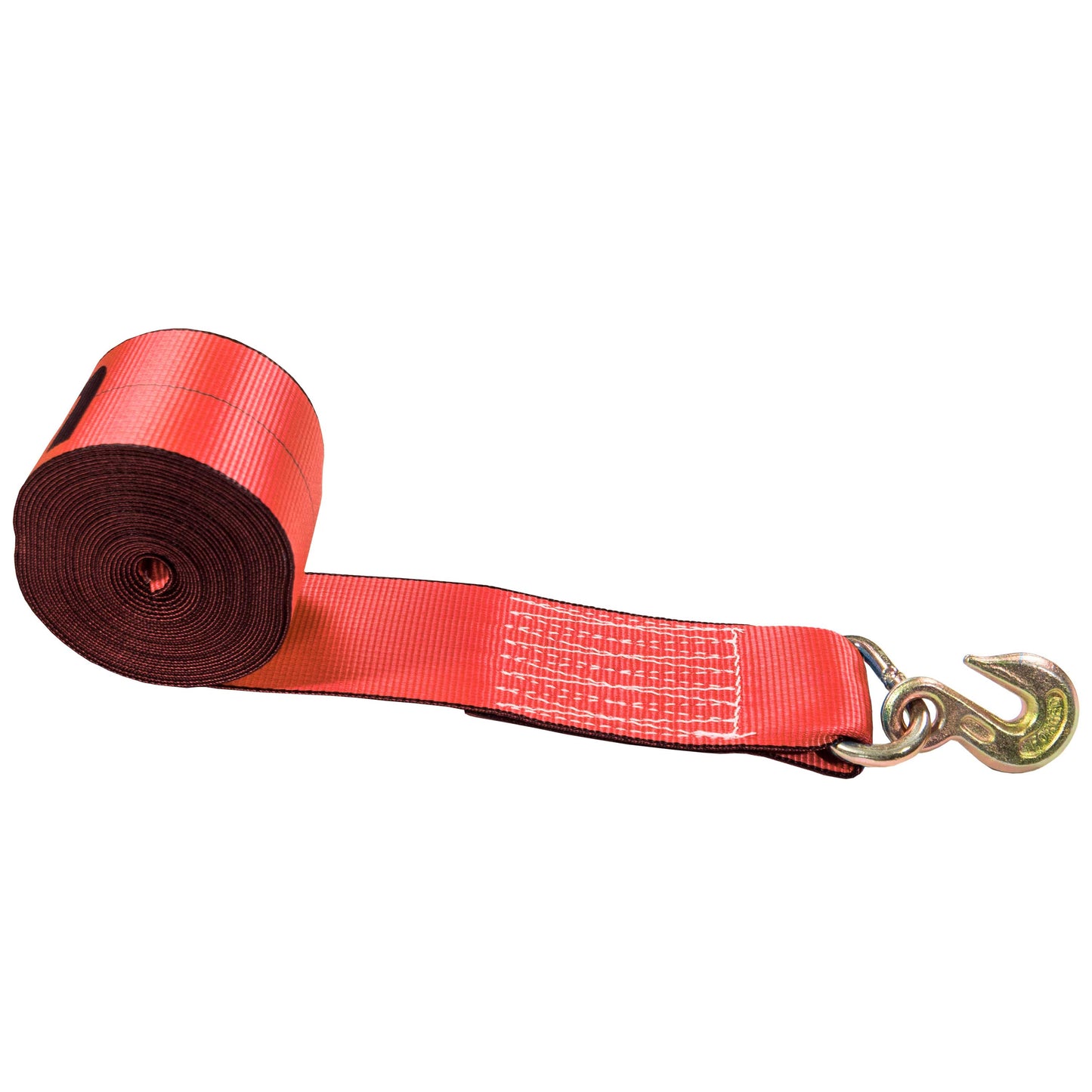 30' 4" heavy-duty red grab hook winch strap