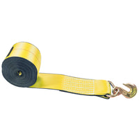 27' 4" heavy-duty yellow grab hook winch strap