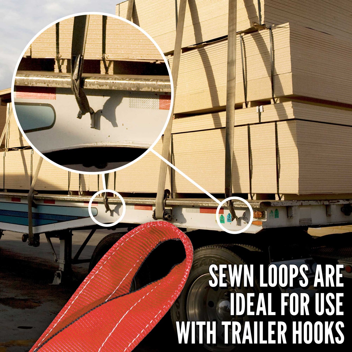 sewn loop straps are ideal for use with trailer hooks
