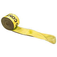 30' 4" heavy-duty yellow sewn loop winch strap
