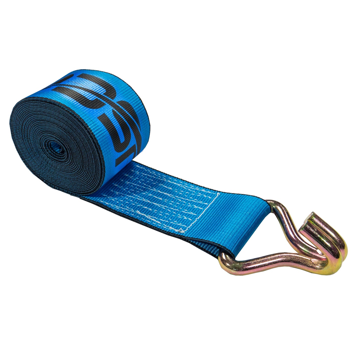 27' 4" heavy-duty blue wire hook winch strap