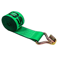 50' 4" heavy-duty green wire hook winch strap