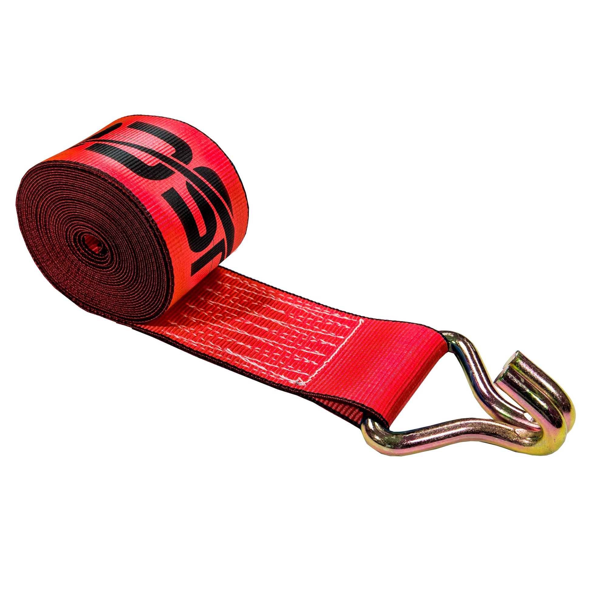 40' 4" heavy-duty red wire hook winch strap