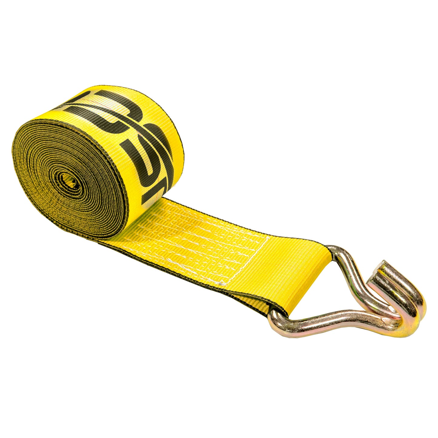 40' 4" heavy-duty yellow wire hook winch strap