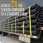 4" x 27' Gear-Driving Reverse-Action Ratchet Strap with Flat Hooks | Yellow