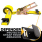 4" x 50' Gear-Driving Reverse-Action Ratchet Strap with Flat Hooks | Yellow