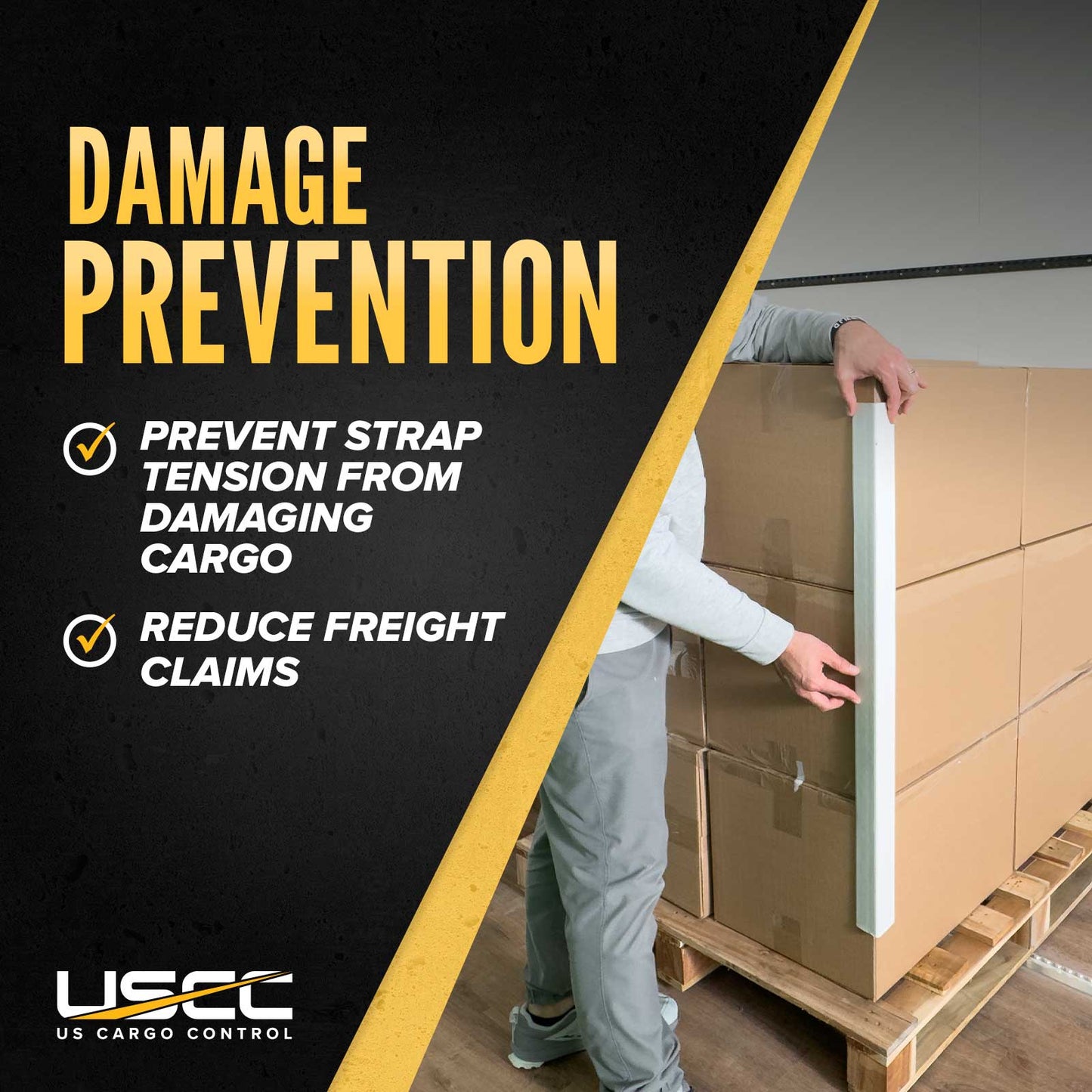 Light-Duty Cardboard Edge Protectors | .120" Thick, 2" x 2" x 48", 2,808-Pack (Pallet)