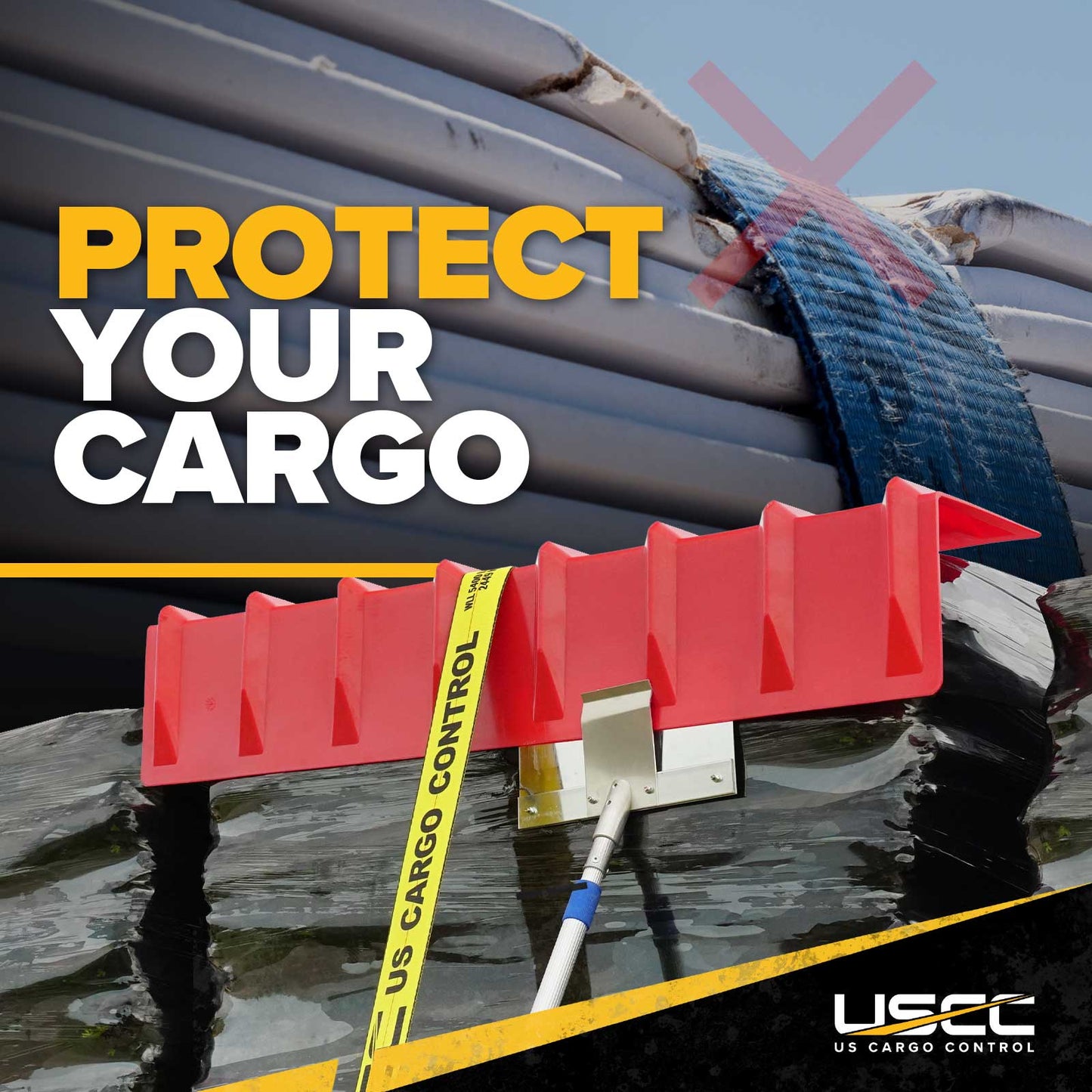 48" Cargo Corner Protector | Red Plastic | 20-Pack